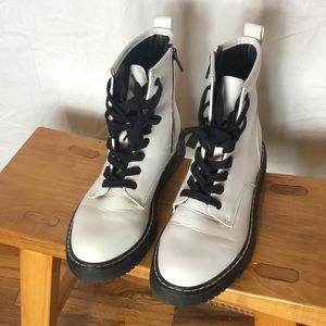 Madden Girl White Combat Boots